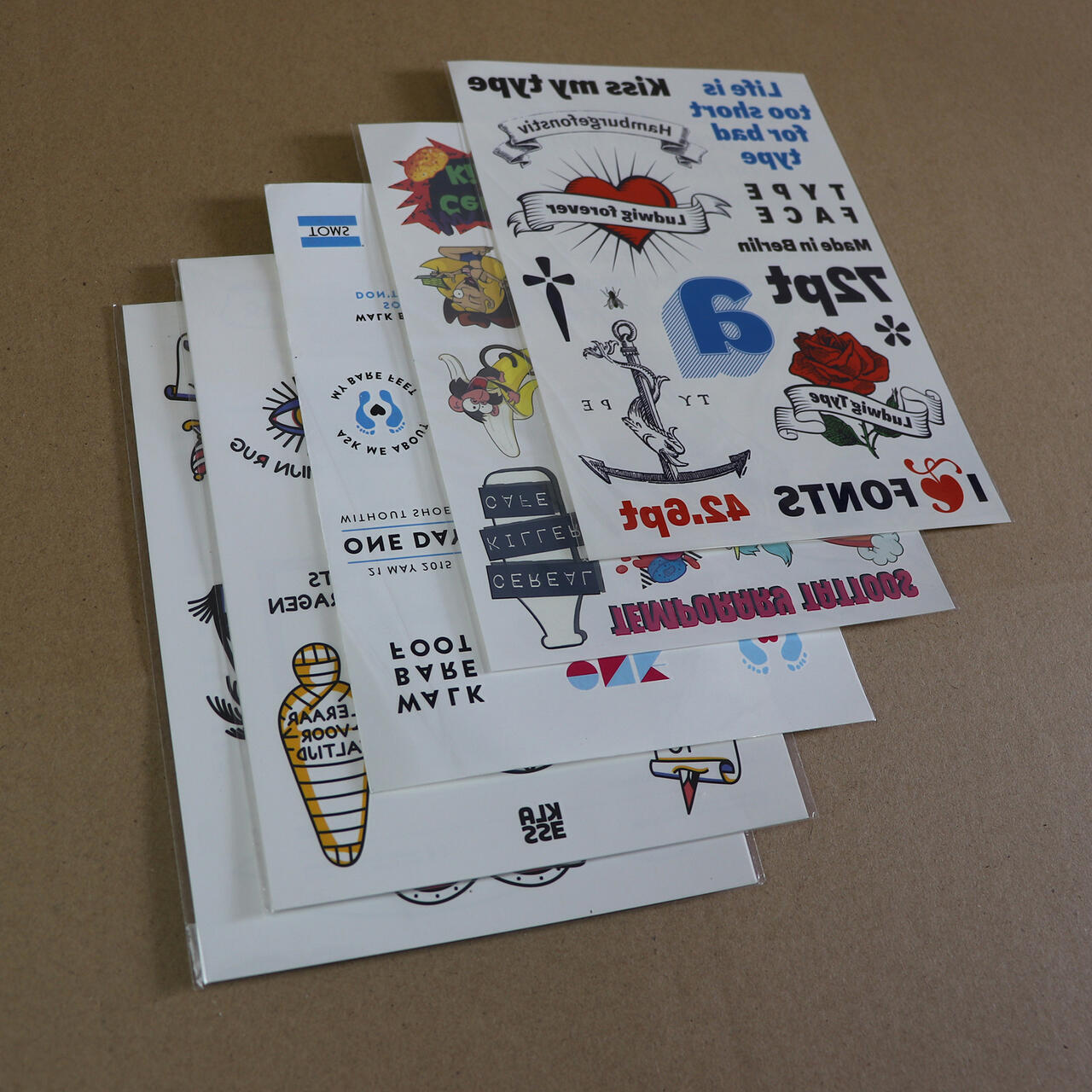Fake tattoo A5 size (5.8 x 8.3 inches) with custom print image