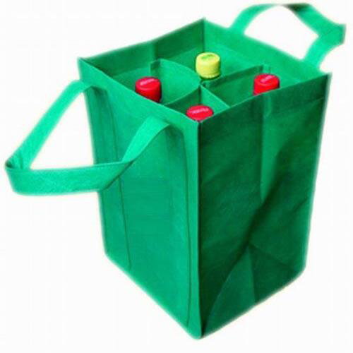 Custom printed PP non-woven wine bag for 4 bottles Custom printed PP non-woven wine bag for 4 bottles image