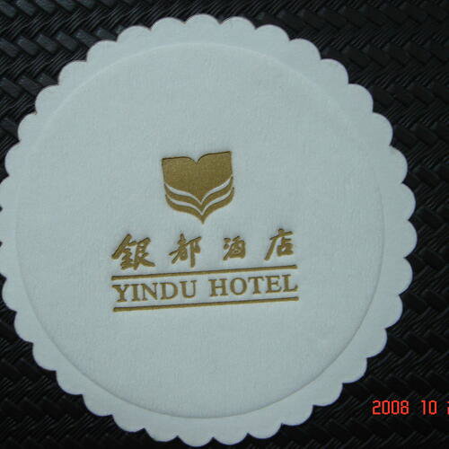 Custom printed / debossed paper coaster 80mm Custom printed / debossed paper coaster 80mm image